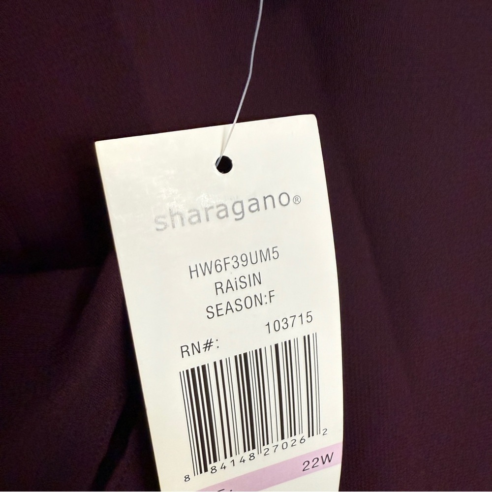 Sharagano Plus Size Gemmiferous Chiffon Dress. Raisin Size 22W #1438 NWT - Picture 8 of 10